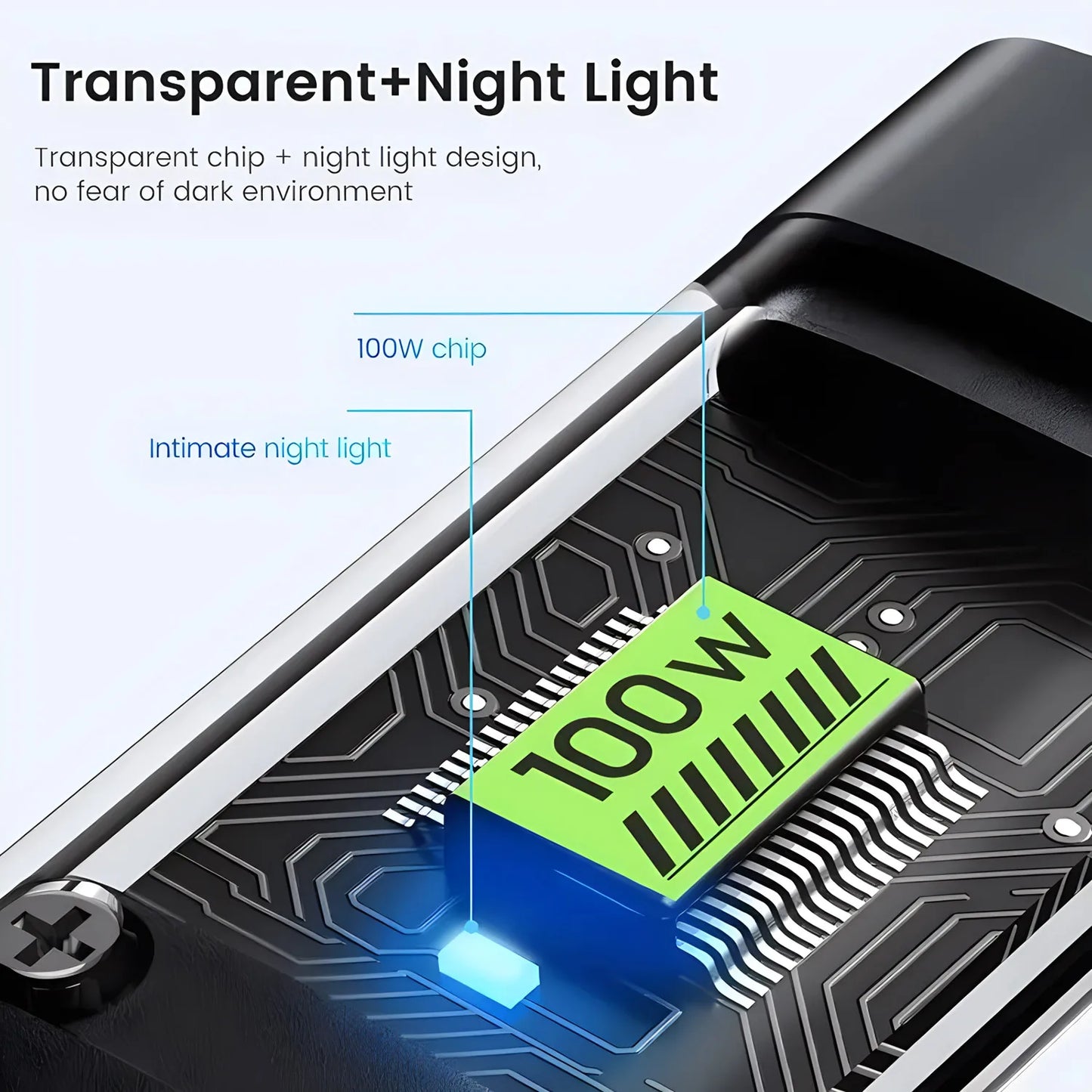 Transparent Luminous 3-In-1 Super Fast Charging Cable, 3 in 1 Charging Cable, Universal with Type-C Micro for Iphone15 14 13.