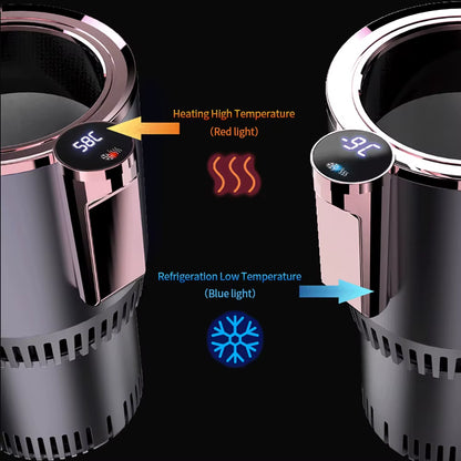 1Pc 12V Car Cup Warmer Cooler with Temperature Display for Drink Beverage Baby Milk Bottle Smart Car Cup Holder Cooler Warmer.