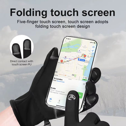 USB Heated Gloves Winter Waterproof Touch Screen Ski Gloves Rechargeable Heated Snowboard Motorcycle Bicycle Warm Gloves.