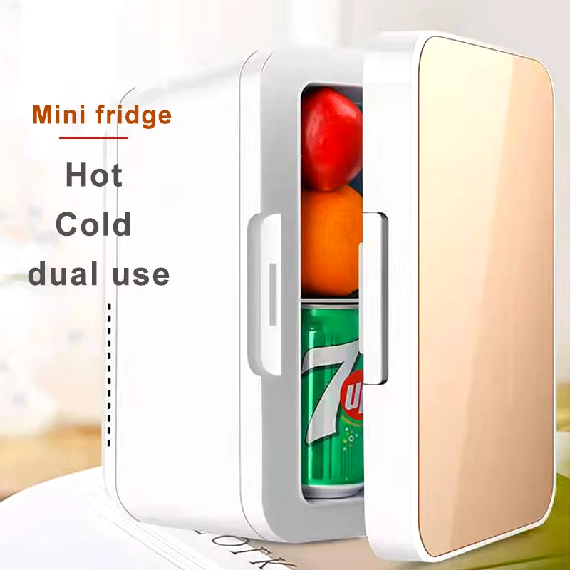 8L Portable Vehicle Refrigerator Mini Fridge Car and Home Dual-Use for Cooling Heating Refrigeration Dormitory Household Beauty.