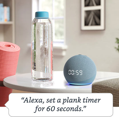 Echo Dot (4Th Gen) | Smart Speaker with Clock and Alexa | Glacier White.