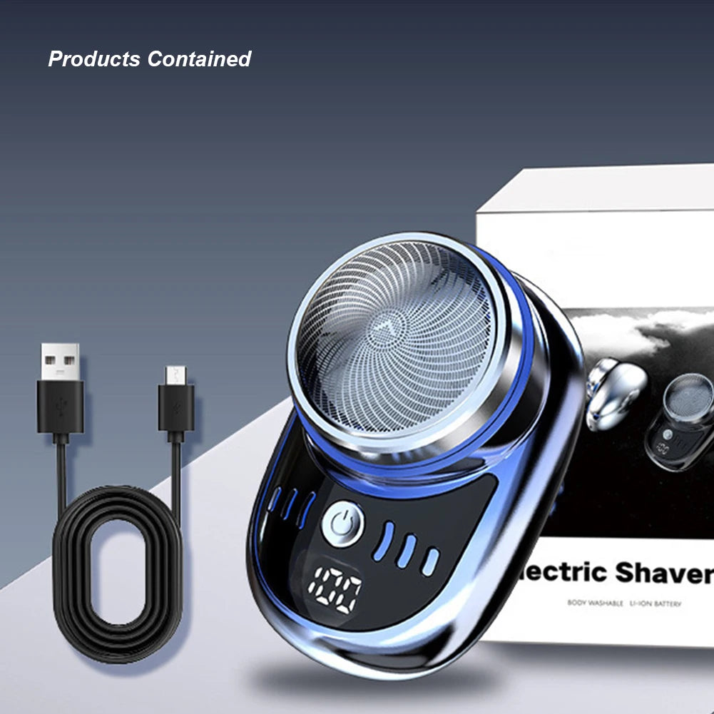 Mini Pocket Size Electric Travel Shaver for Men Washable Rechargeable Portable Painless Cordless Trimmer Knive Face Beard Razor.