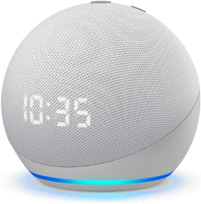 Echo Dot (4Th Gen) | Smart Speaker with Clock and Alexa | Glacier White.