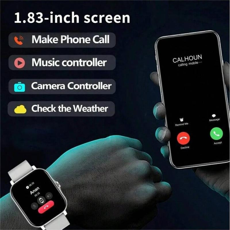 SIMSONLAB 1.83 Inch HD Smartwatch, 1 Count Fashionable Smartwatch with BT Calling & Check Weather, Sports Tracking Smartwatch for Android and Ios, Valentine'S Day Gift.