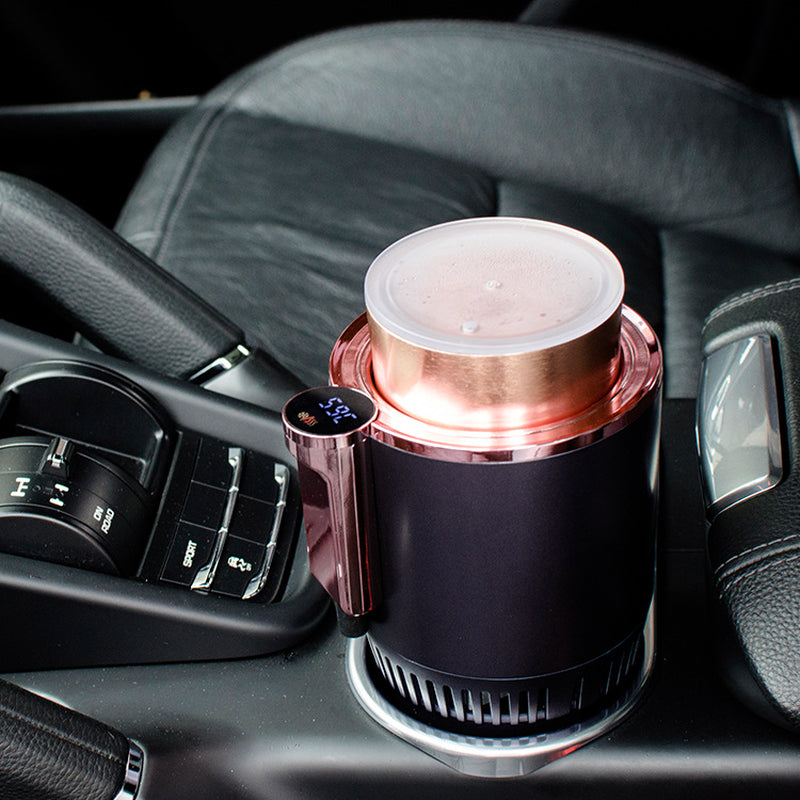 2 In1 Car Heating Cooling Cup 12V Smart Car Cup Holder Digital Temperature Display Drink Cup Warmer Cooler Mini Car Refrigerator.