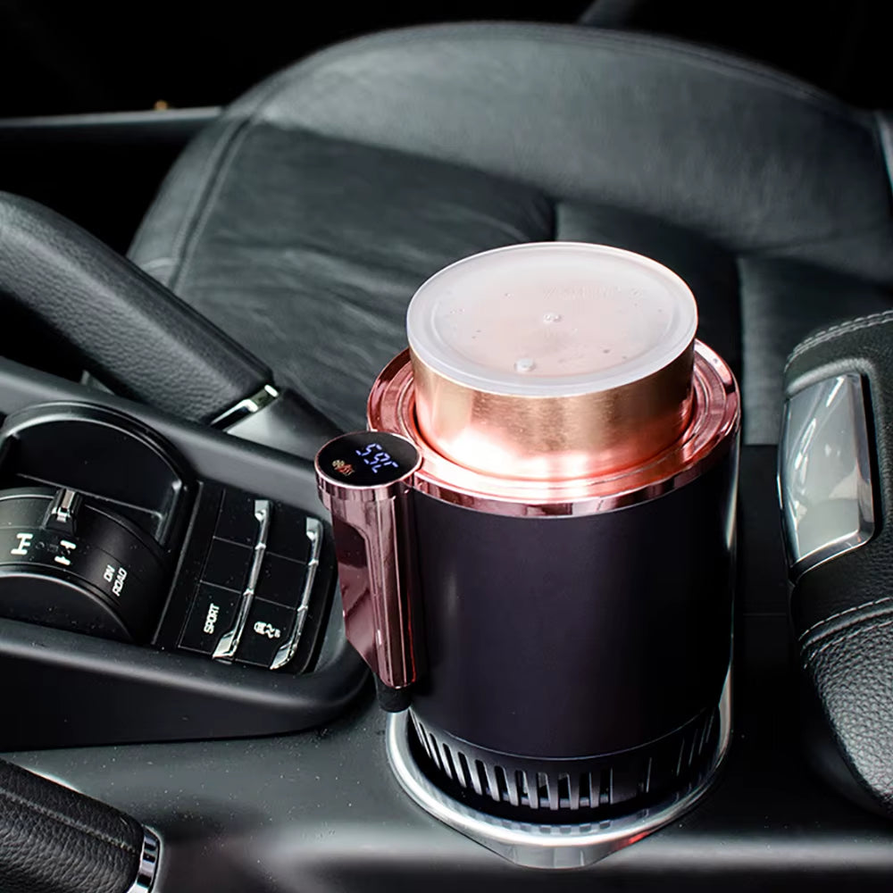 1Pc 12V Car Cup Warmer Cooler with Temperature Display for Drink Beverage Baby Milk Bottle Smart Car Cup Holder Cooler Warmer.