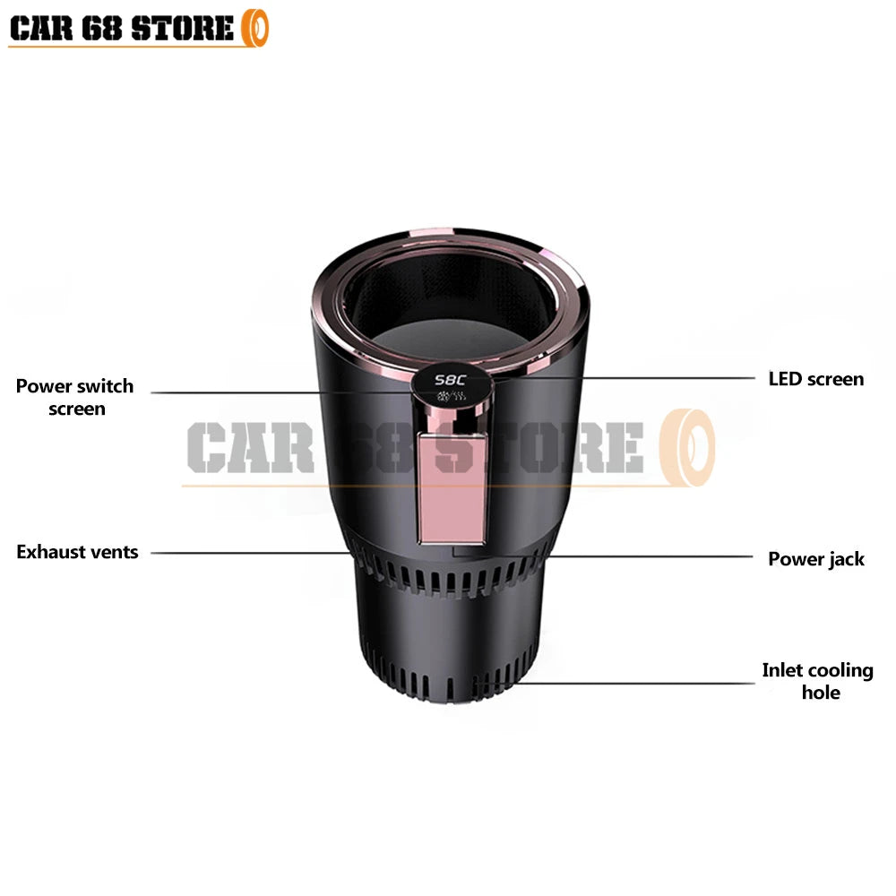 DC 12V Warmer Cooler Smart Car Cup Car Heating Cooling Cup 2-In-1 Car Office Cup Mug Holder Cooling Beverage Travel Drinks Cans.