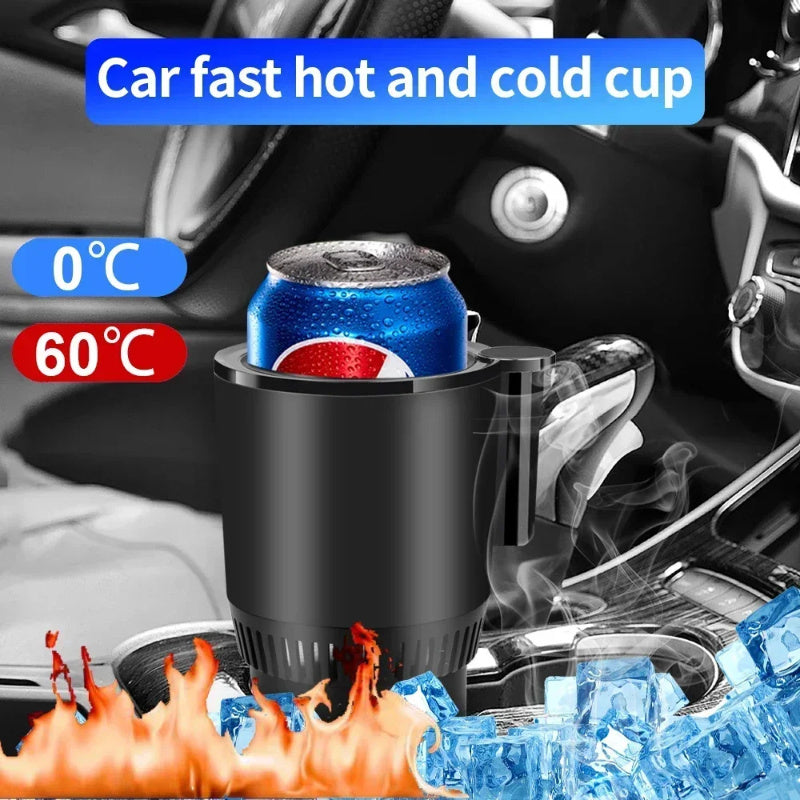 2 In1 Car Heating Cooling Cup 12V Smart Car Cup Holder Digital Temperature Display Drink Cup Warmer Cooler Mini Car Refrigerator.